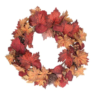 Autumn Maple Leaf/Cone Wreath, 60cm
