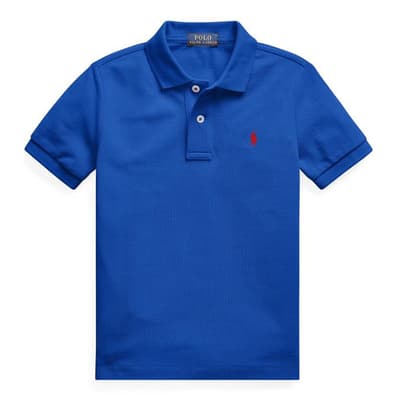 Toddler Boy's Blue Cotton Polo Shirt