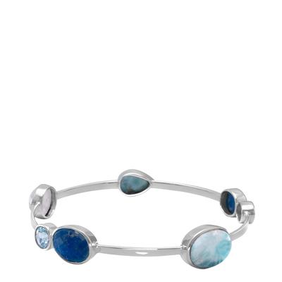 Sterling Silver Multi Blue Gemstone Bangle