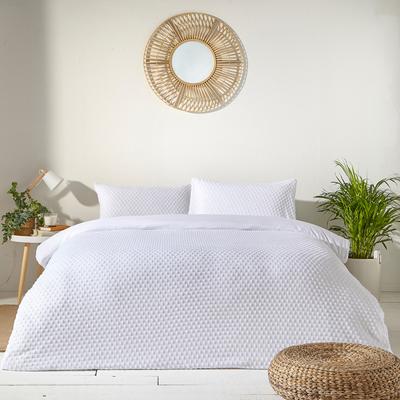 Polka Tuft Double Duvet Cover Set, White