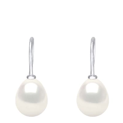 Natural White Pearl Pear Earrings