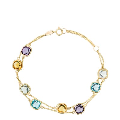 Gold "Multicolour Beads" Bracelet