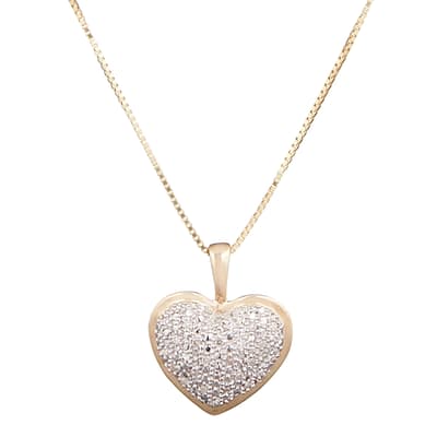 Gold "Heart" Diamond Pendant Necklace