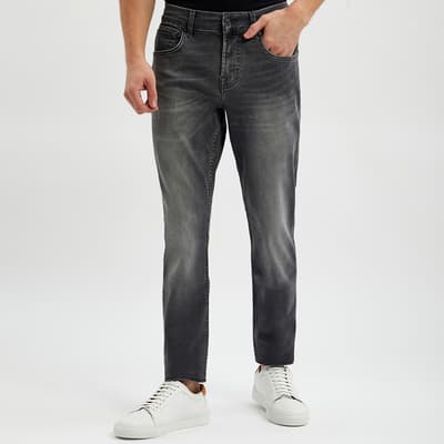 Washed Black Slimmy Tapered Comfort Stretch Jeans