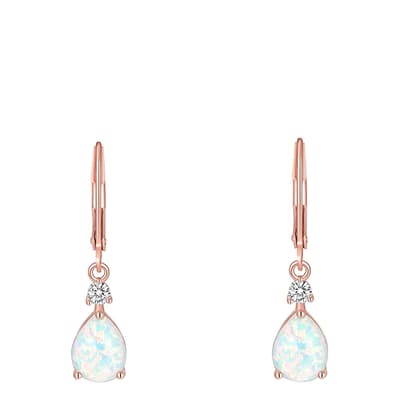 18K Rose Gold Opal Drop Earrings