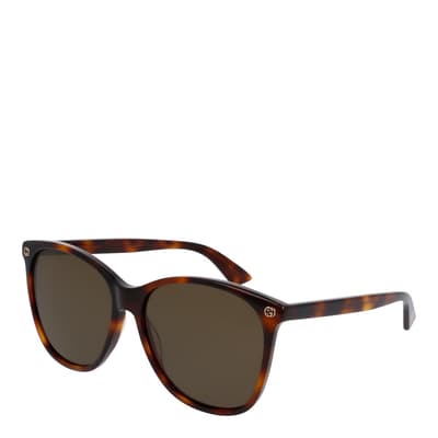 Women's Dark Havana/Brown Gucci Sunglasses 58mm