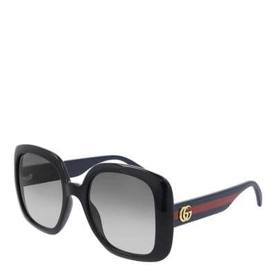 Women's Blue/Black/Grey Gucci Sunglasses 55mm