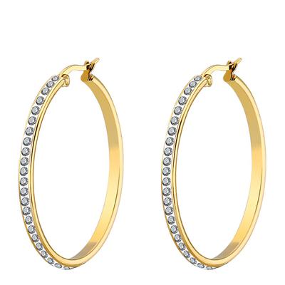 18K Gold Embelished Classic Hoop Earrings