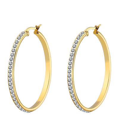 18K Gold Embelished Classic Hoop Earrings