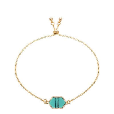 18K Gold Geometric Turquoise Bracelet