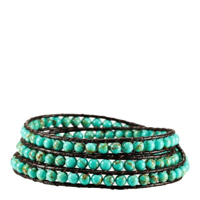 Turquoise Leather Wrap Bracelet