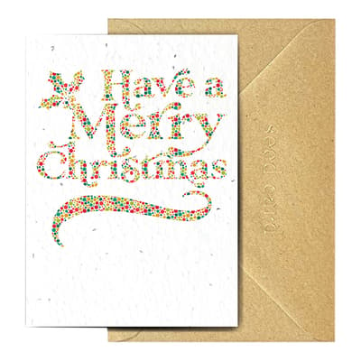 Pack of 5 All The Dots Seed Cards, Merry Christmas
