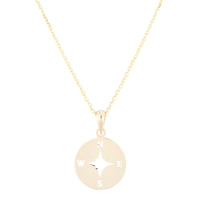 Gold "Compass" Pendant Necklace