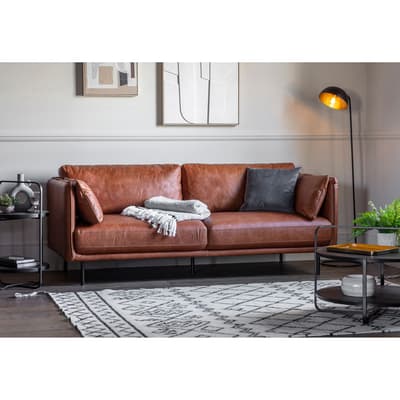 Carlisle Leather Sofa, Brown