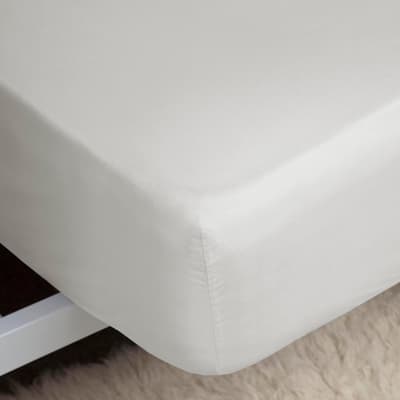 Premium Blend Double Fitted Sheet, Ivory