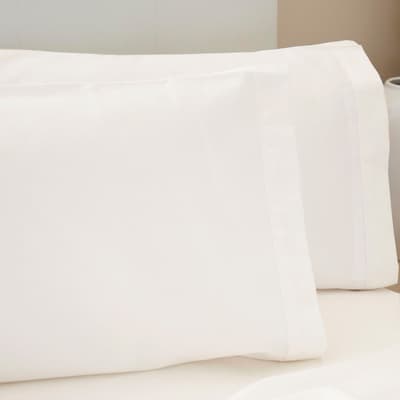 Premium Blend Pair of Housewife Pillowcases, Ivory