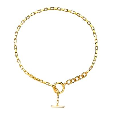 18K Gold Toggle Lariat Necklace