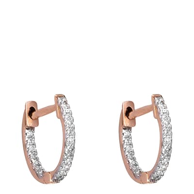 Rose Gold/ Silver Perfect Creoles Diamond Hoop Earrings
