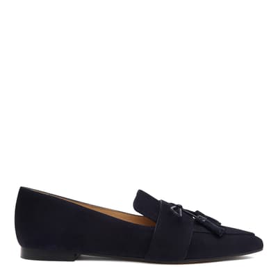 Navy Suede Celina Loafers