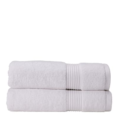 Ambience Pair of Hand Towels, White