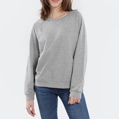 Grey Chest Logo Cotton Sweatshirt