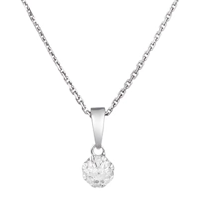 Silver "Lydll"Diamond Pendant Necklace