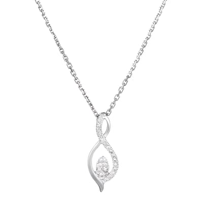 Silver "Luna" Diamond Pendant Necklace