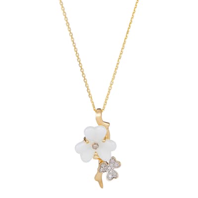 Gold "Poetica" Diamond Pendant Necklace