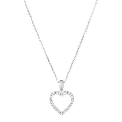 Silver "Chosen Of Your Heart " Diamond Necklace