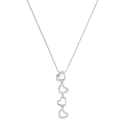 Silver "4 Hearts" Pendant Necklace