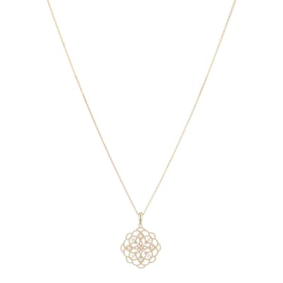 Gold "Lace" Diamond Pendant Necklace