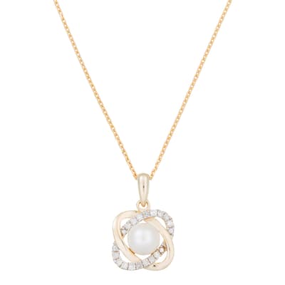 Gold "Gostivar" Pearl Pendant Necklace