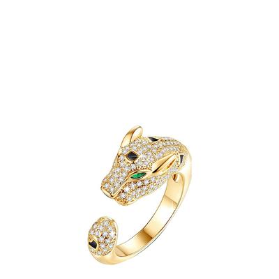 18K Gold Panther Embelished Ring