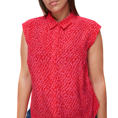 Pink Diagonal Sleeveless Shirt