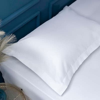 600Tc Sateen Oxford Pillowcase, White