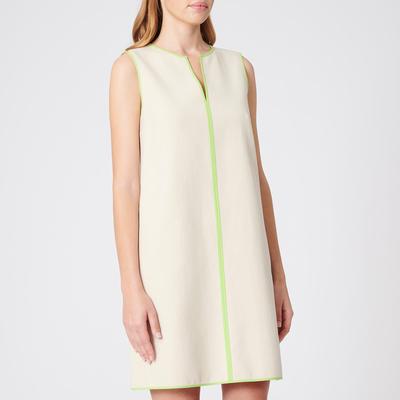 Lime/ Cream V Neck Cotton Dress