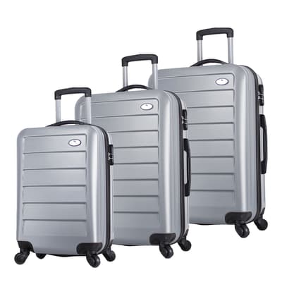 Grey Set Of 3 Suitcases