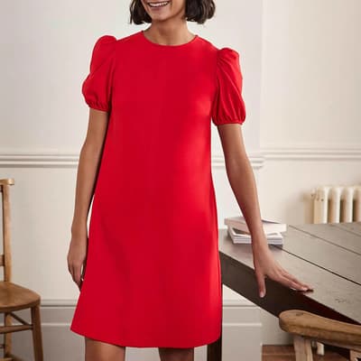 Red Seam Detail Jersey Shift Dress