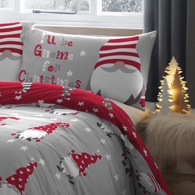 Gonks for Christmas Double Duvet Cover Set, Grey
