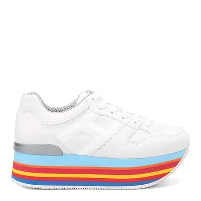 White Leather platfrom Sneakers
