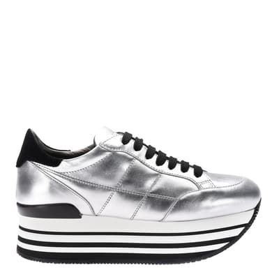 Silver And Black Platform Sneakers 