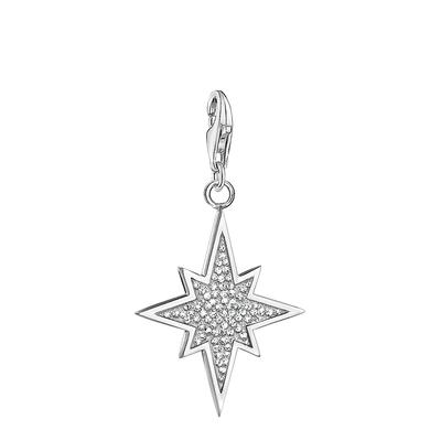 925 Sterling Silver Glitter Star Charm Pendant