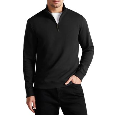 Black Antram Half Zip Cotton Blend Jumper