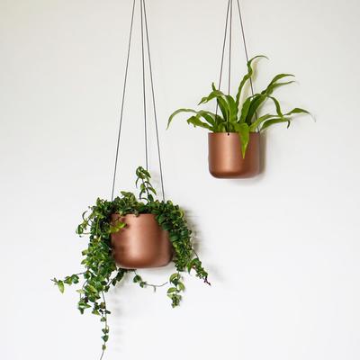 Kew Matt Copper Hanging Planter Small with Hook, 14cm