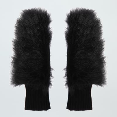 Black Cashmere / Shearling Gloves