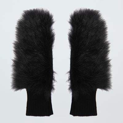 Black Cashmere / Shearling Gloves