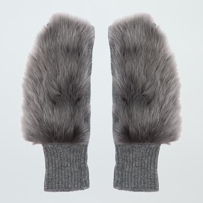 Grey Cashmere / Shearling Gloves