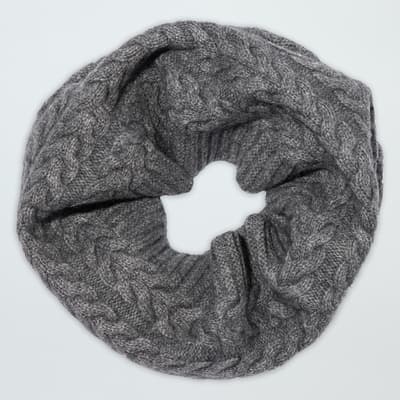 Grey Cable Cashmere Snood