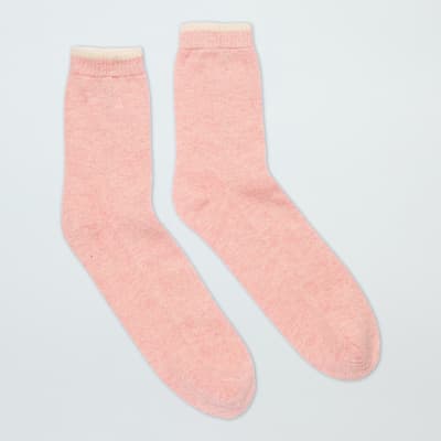 Pink/White Cashmere Tipped Socks