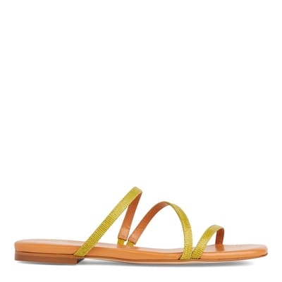 Lime Leather Revelle Flat Sandals